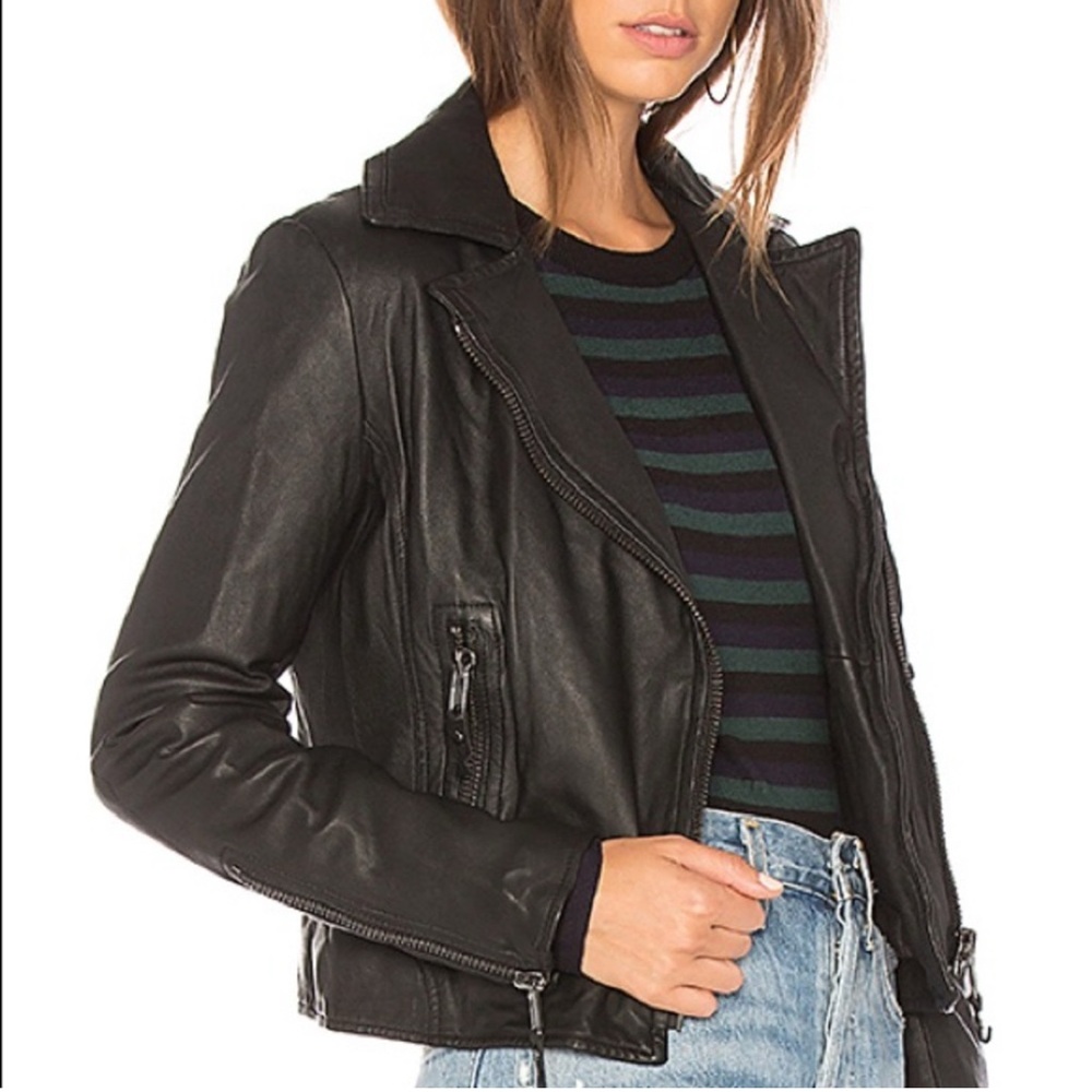 john + jenn genuine leather motorcycle jacket revolve lambskin size M